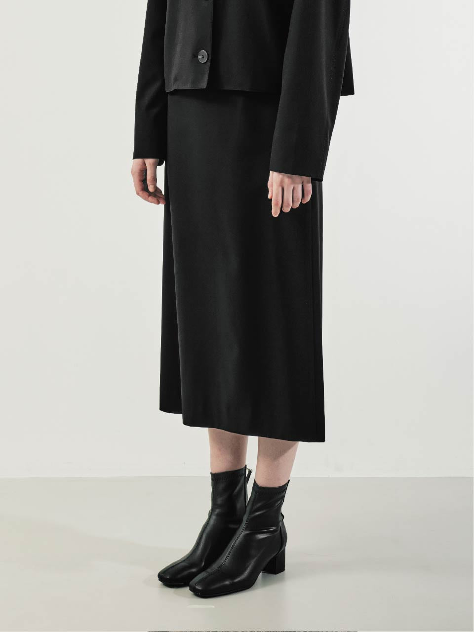Wool H-line Skirt(Black)