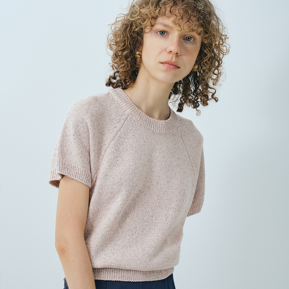 [1차리오더] cotton Raglan sleeve knit top_pink